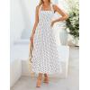 ZESICA Women’s Summer Floral Halter Midi Dress 2026 Sleeveless Off Shoulder High Waist Flowy Casual Beach Long Dresses(Point White)