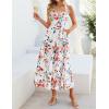 ZESICA Women’s Summer Floral Halter Midi Dress 2026 Sleeveless Off Shoulder High Waist Flowy Casual Beach Long Dresses(White)