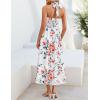 ZESICA Women’s Summer Floral Halter Midi Dress 2026 Sleeveless Off Shoulder High Waist Flowy Casual Beach Long Dresses(White)