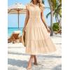 ZESICA Women’s Summer Floral Midi Dress 2026 Casual Flutter Short Sleeve Chiffon Button Down Wedding Guest Party Dresses(Apricot)