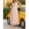 ZESICA Women’s Summer Floral Sleeveless Maxi Dress 2026 Boho Mesh Beach Wedding Guest Spaghetti Strap Flowy Long Dresses(Apricot)