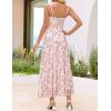 ZESICA Women’s Summer Floral Sleeveless Maxi Dress 2026 Boho Mesh Beach Wedding Guest Spaghetti Strap Flowy Long Dresses(Apricot)