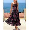 ZESICA Women’s Summer Floral Sleeveless Maxi Dress 2026 Boho Mesh Beach Wedding Guest Spaghetti Strap Flowy Long Dresses(Black)