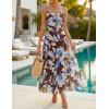 ZESICA Women’s Summer Floral Sleeveless Maxi Dress 2026 Boho Mesh Beach Wedding Guest Spaghetti Strap Flowy Long Dresses(Brown)