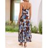 ZESICA Women’s Summer Floral Sleeveless Maxi Dress 2026 Boho Mesh Beach Wedding Guest Spaghetti Strap Flowy Long Dresses(Brown)