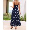 ZESICA Women’s Summer Floral Sleeveless Maxi Dress 2026 Boho Mesh Beach Wedding Guest Spaghetti Strap Flowy Long Dresses(Navy)