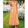 ZESICA Women’s Summer Floral Sleeveless Maxi Dress 2026 Boho Mesh Beach Wedding Guest Spaghetti Strap Flowy Long Dresses(Orange)