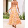 ZESICA Women’s Summer Floral Sleeveless Maxi Dress 2026 Boho Mesh Beach Wedding Guest Spaghetti Strap Flowy Long Dresses(Orange)