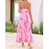 ZESICA Women’s Summer Floral Sleeveless Maxi Dress 2026 Boho Mesh Beach Wedding Guest Spaghetti Strap Flowy Long Dresses(Pink)