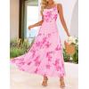 ZESICA Women’s Summer Floral Sleeveless Maxi Dress 2026 Boho Mesh Beach Wedding Guest Spaghetti Strap Flowy Long Dresses(Pink)