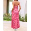 ZESICA Women’s Summer Floral Sleeveless Maxi Dress 2026 Boho Mesh Beach Wedding Guest Spaghetti Strap Flowy Long Dresses(Rose)