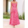 ZESICA Women’s Summer Floral Sleeveless Maxi Dress 2026 Boho Mesh Beach Wedding Guest Spaghetti Strap Flowy Long Dresses(Rose)