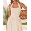 ZESICA Women’s Summer Sleeveless Halter Midi Dress 2026 Off Shoulder High Waist Flowy Beach Wedding Guest Long Dresses(Apricot)