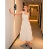 ZESICA Women’s Summer Sleeveless Halter Midi Dress 2026 Off Shoulder High Waist Flowy Beach Wedding Guest Long Dresses(Apricot)