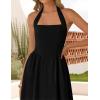 ZESICA Women’s Summer Sleeveless Halter Midi Dress 2026 Off Shoulder High Waist Flowy Beach Wedding Guest Long Dresses(Black)