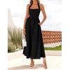 ZESICA Women’s Summer Sleeveless Halter Midi Dress 2026 Off Shoulder High Waist Flowy Beach Wedding Guest Long Dresses(Black)