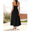 ZESICA Women’s Summer Sleeveless Halter Midi Dress 2026 Off Shoulder High Waist Flowy Beach Wedding Guest Long Dresses(Black)