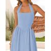 ZESICA Women’s Summer Sleeveless Halter Midi Dress 2026 Off Shoulder High Waist Flowy Beach Wedding Guest Long Dresses(Blue)
