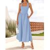 ZESICA Women’s Summer Sleeveless Halter Midi Dress 2026 Off Shoulder High Waist Flowy Beach Wedding Guest Long Dresses(Blue)