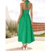 ZESICA Women’s Summer Sleeveless Halter Midi Dress 2026 Off Shoulder High Waist Flowy Beach Wedding Guest Long Dresses(Green)