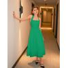ZESICA Women’s Summer Sleeveless Halter Midi Dress 2026 Off Shoulder High Waist Flowy Beach Wedding Guest Long Dresses(Green)