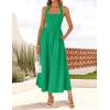 ZESICA Women’s Summer Sleeveless Halter Midi Dress 2026 Off Shoulder High Waist Flowy Beach Wedding Guest Long Dresses(Green)