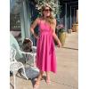 ZESICA Women’s Summer Sleeveless Halter Midi Dress 2026 Off Shoulder High Waist Flowy Beach Wedding Guest Long Dresses(Hotpink)