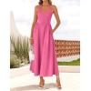 ZESICA Women’s Summer Sleeveless Halter Midi Dress 2026 Off Shoulder High Waist Flowy Beach Wedding Guest Long Dresses(Hotpink)