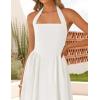 ZESICA Women’s Summer Sleeveless Halter Midi Dress 2026 Off Shoulder High Waist Flowy Beach Wedding Guest Long Dresses(Ivory)