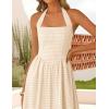 ZESICA Women’s Summer Sleeveless Halter Midi Dress 2026 Off Shoulder High Waist Flowy Beach Wedding Guest Long Dresses(Lightapricot)
