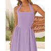 ZESICA Women’s Summer Sleeveless Halter Midi Dress 2026 Off Shoulder High Waist Flowy Beach Wedding Guest Long Dresses(Lightpurple)