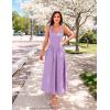 ZESICA Women’s Summer Sleeveless Halter Midi Dress 2026 Off Shoulder High Waist Flowy Beach Wedding Guest Long Dresses(Lightpurple)