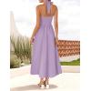 ZESICA Women’s Summer Sleeveless Halter Midi Dress 2026 Off Shoulder High Waist Flowy Beach Wedding Guest Long Dresses(Lightpurple)