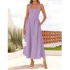 ZESICA Women’s Summer Sleeveless Halter Midi Dress 2026 Off Shoulder High Waist Flowy Beach Wedding Guest Long Dresses(Lightpurple)