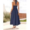ZESICA Women’s Summer Sleeveless Halter Midi Dress 2026 Off Shoulder High Waist Flowy Beach Wedding Guest Long Dresses(Navy)