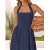 ZESICA Women’s Summer Sleeveless Halter Midi Dress 2026 Off Shoulder High Waist Flowy Beach Wedding Guest Long Dresses(Navy)