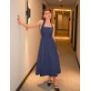 ZESICA Women’s Summer Sleeveless Halter Midi Dress 2026 Off Shoulder High Waist Flowy Beach Wedding Guest Long Dresses(Navy)