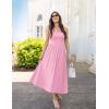 ZESICA Women’s Summer Sleeveless Halter Midi Dress 2026 Off Shoulder High Waist Flowy Beach Wedding Guest Long Dresses(Pink)