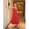 ZESICA Women’s Summer Sleeveless Halter Midi Dress 2026 Off Shoulder High Waist Flowy Beach Wedding Guest Long Dresses(Red)