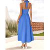 ZESICA Women’s Summer Sleeveless Halter Midi Dress 2026 Off Shoulder High Waist Flowy Beach Wedding Guest Long Dresses(Royal Blue)