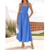 ZESICA Women’s Summer Sleeveless Halter Midi Dress 2026 Off Shoulder High Waist Flowy Beach Wedding Guest Long Dresses(Royal Blue)