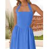 ZESICA Women’s Summer Sleeveless Halter Midi Dress 2026 Off Shoulder High Waist Flowy Beach Wedding Guest Long Dresses(Royal Blue)