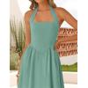 ZESICA Women’s Summer Sleeveless Halter Midi Dress 2026 Off Shoulder High Waist Flowy Beach Wedding Guest Long Dresses(Sage)