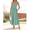 ZESICA Women’s Summer Sleeveless Halter Midi Dress 2026 Off Shoulder High Waist Flowy Beach Wedding Guest Long Dresses(Sage)