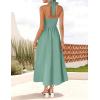 ZESICA Women’s Summer Sleeveless Halter Midi Dress 2026 Off Shoulder High Waist Flowy Beach Wedding Guest Long Dresses(Sage)