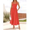 ZESICA Women’s Summer Sleeveless Halter Midi Dress 2026 Off Shoulder High Waist Flowy Beach Wedding Guest Long Dresses(Watermelonred)