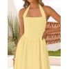 ZESICA Women’s Summer Sleeveless Halter Midi Dress 2026 Off Shoulder High Waist Flowy Beach Wedding Guest Long Dresses(Yellow)