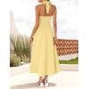 ZESICA Women’s Summer Sleeveless Halter Midi Dress 2026 Off Shoulder High Waist Flowy Beach Wedding Guest Long Dresses(Yellow)