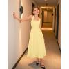 ZESICA Women’s Summer Sleeveless Halter Midi Dress 2026 Off Shoulder High Waist Flowy Beach Wedding Guest Long Dresses(Yellow)