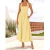 ZESICA Women’s Summer Sleeveless Halter Midi Dress 2026 Off Shoulder High Waist Flowy Beach Wedding Guest Long Dresses(Yellow)